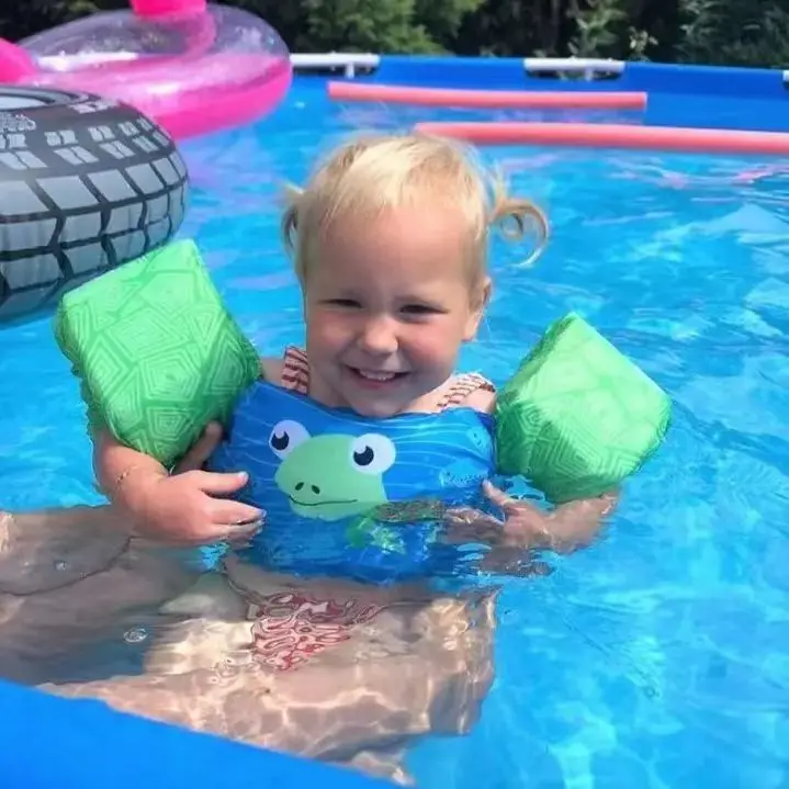 Custom Logo Pattern Kids Arm Band Floats Safety Learn Swimming Life Jacket  EPE Foam puddle jumper baby swimming vest