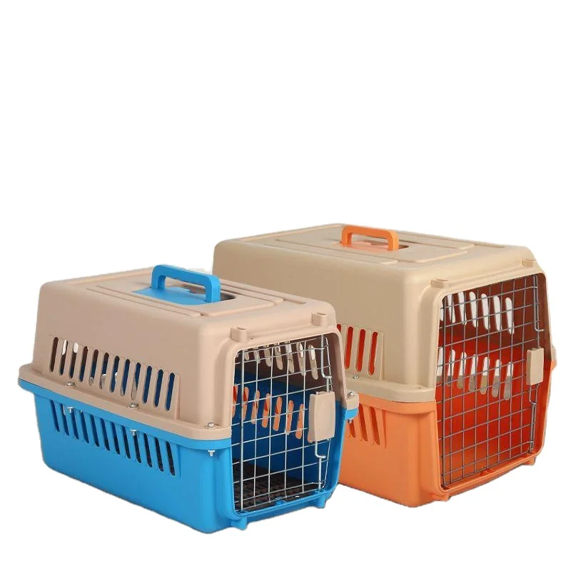 Portable Solid Pattern Pet Box Button Closure Cat and Small Dog Car Cage for Outgoing Consignment