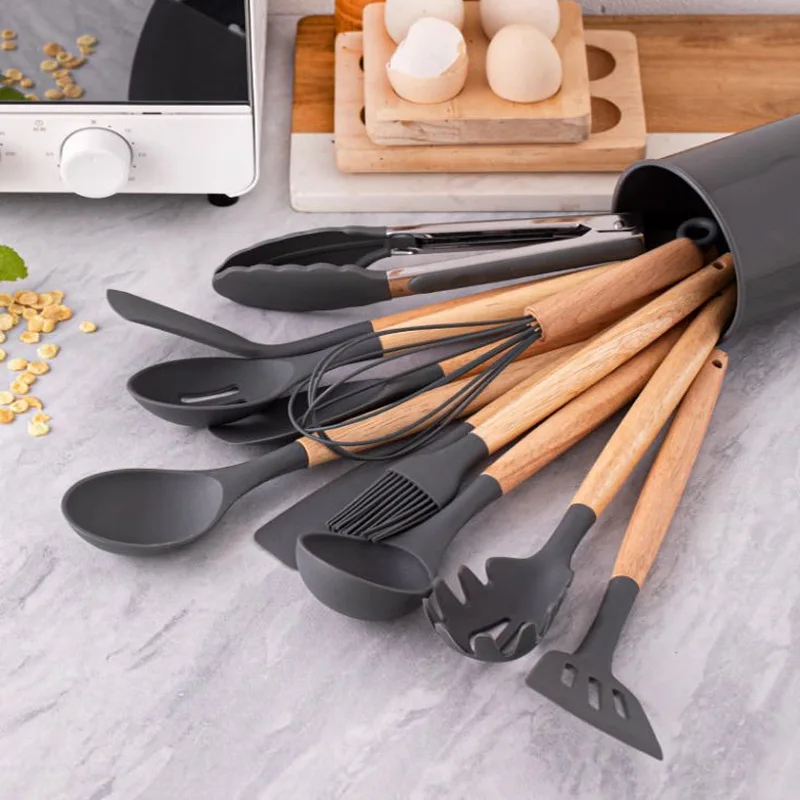 Set-12 Pieces Silicone Cooking Utensils Set Heat Resistant Spatula Set Nonstick Cookware