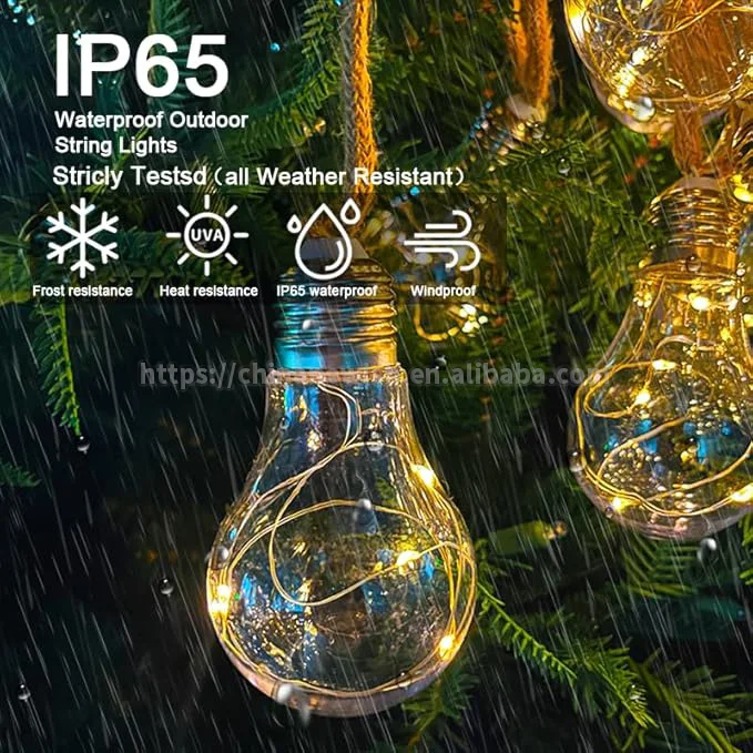 IP44 Outdoor plastic filament bulb string light G50 bulb copper wire LED Waterproof Christmas Fairy Interior Living Room