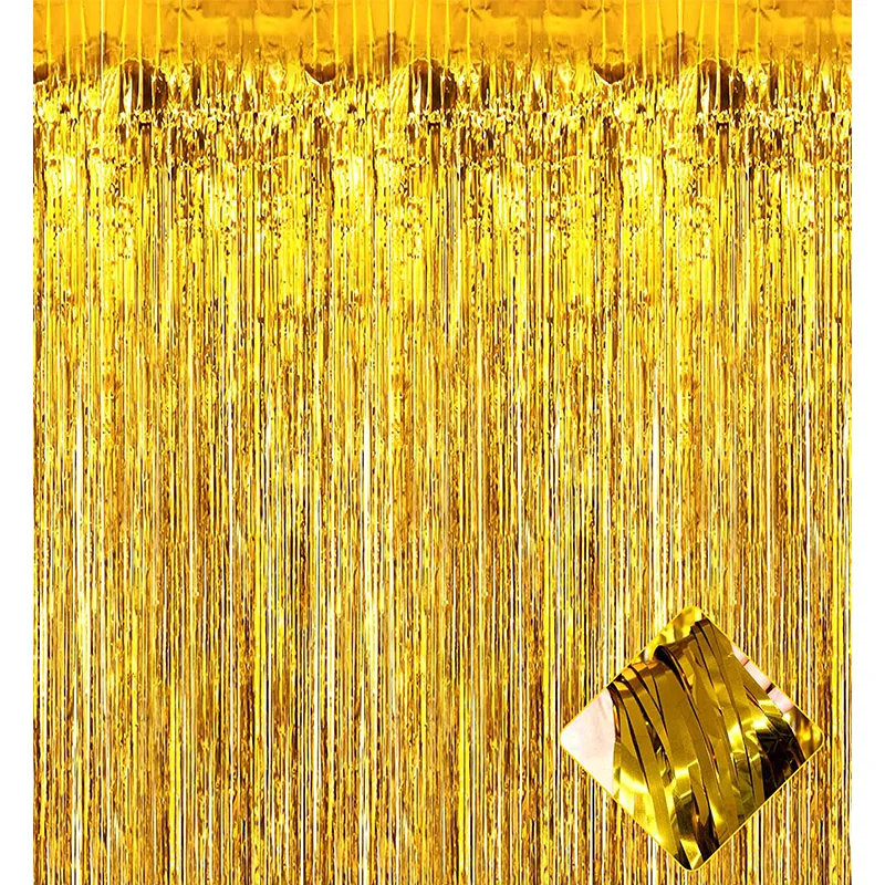 wholesale 1m*2m balloon accessories silk rain tassel balloon foil fringe curtain for backdrop event party decoration supplies