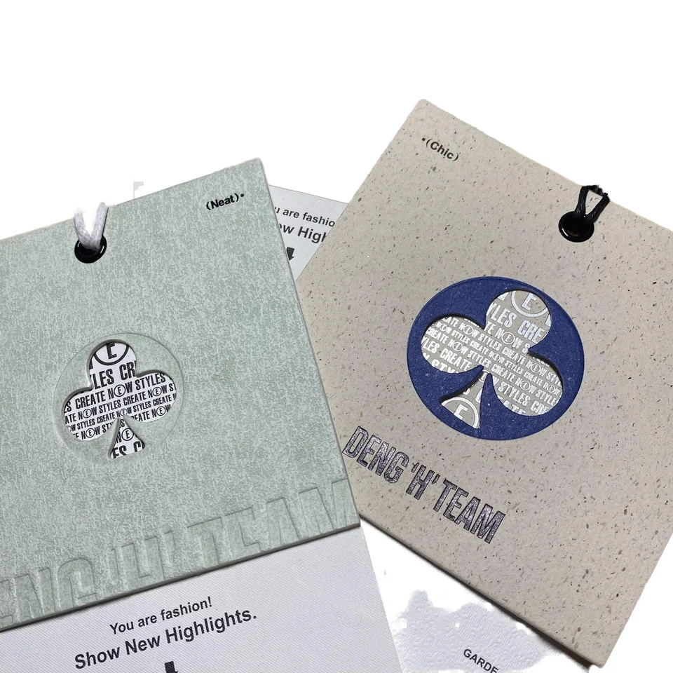 Custom Logo Luxury PVC Hang Tag Free Swing Paper Clothing Garment Tags String Shoes Socks Fur Fashionable Design Price Tags