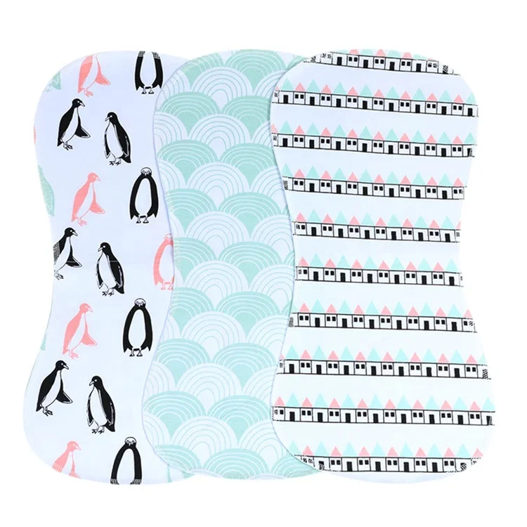 
Amazon hot selling 4 pack of baby burp cloths 3 layers extra soft waterproof absorbent burp cloths 