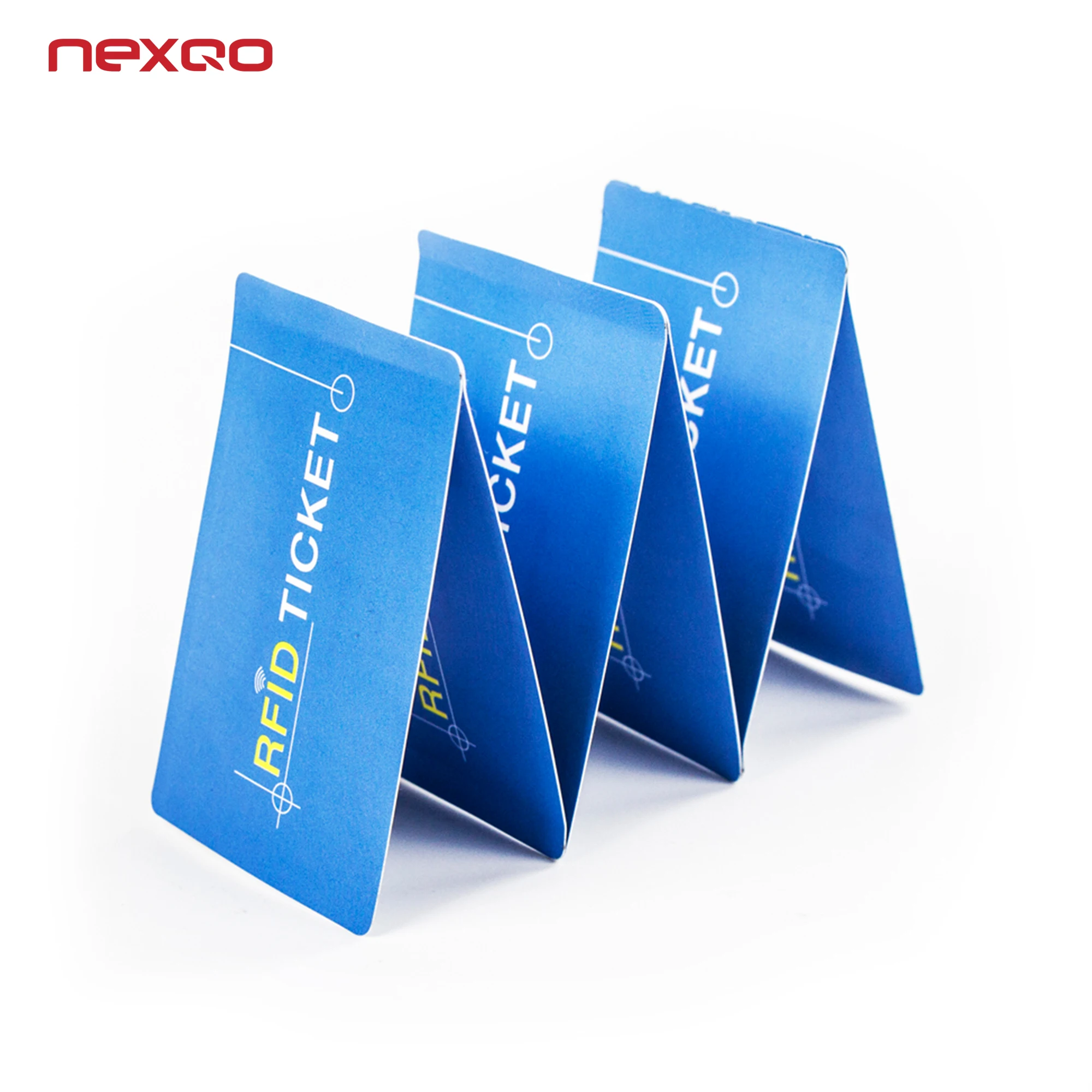 Nexqo fanfold RFID paper/PVC ticket with barcode