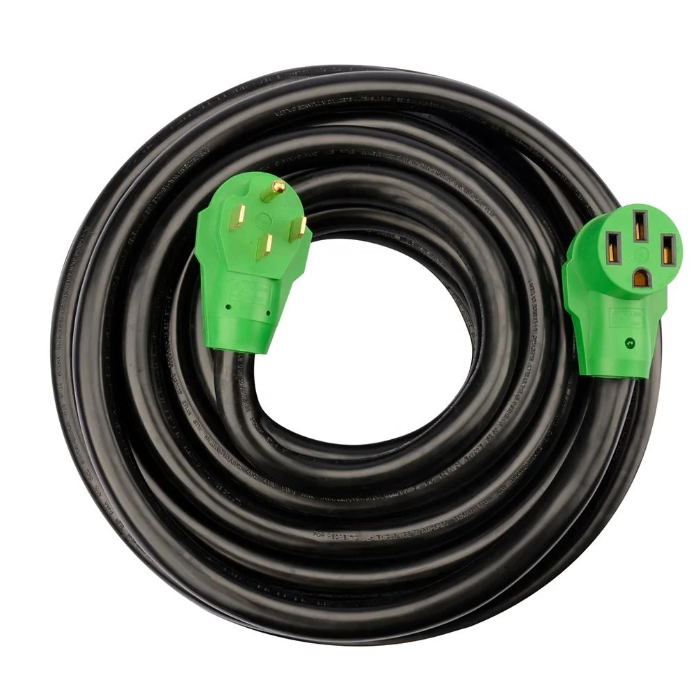 632 50 Amp 125/250V RV/EV Power Outlet Box NEMA 14-50R Receptacle Panel with 50FT 50A Power Extension Cord NEMA 14-50P/14-50R