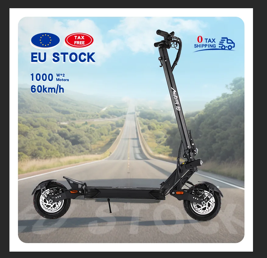 10 Inch Tire Using 52V 18.2AH Dropshipping Fast Foldable Electric Adult Scooter EU Stock