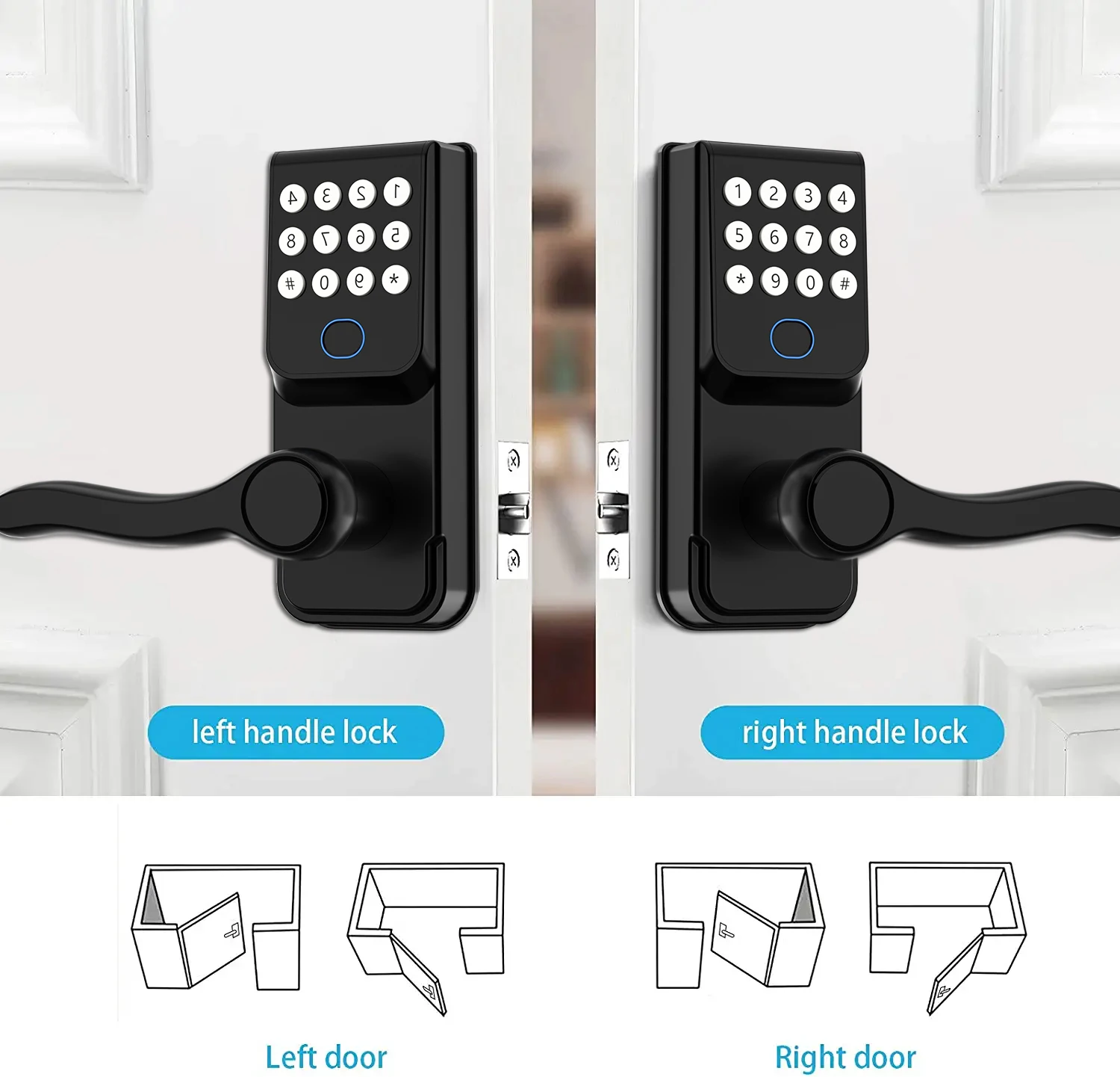 Electronic Fingerprint Smart Card Door lock APP Keyless code lock Home intelligent door lock