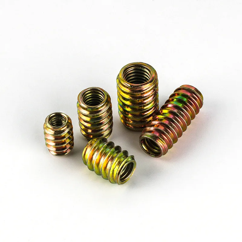 Multi-specification M4M6M8M10 iron nuts internal and external thread insert embedded connectors for furniture sofa cabinet