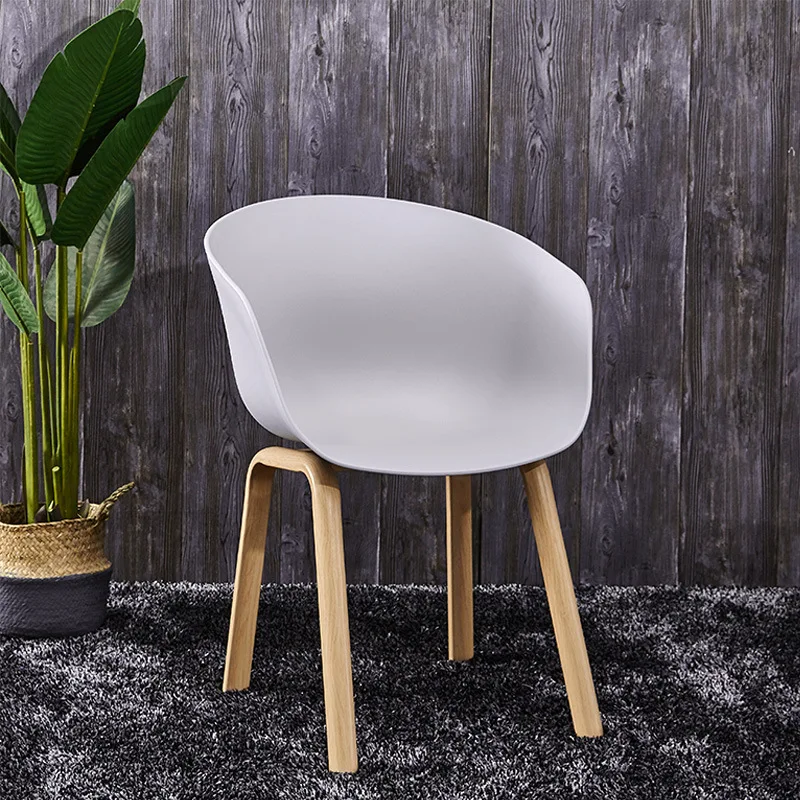 white color plastic cross wooden leg waiting room chair