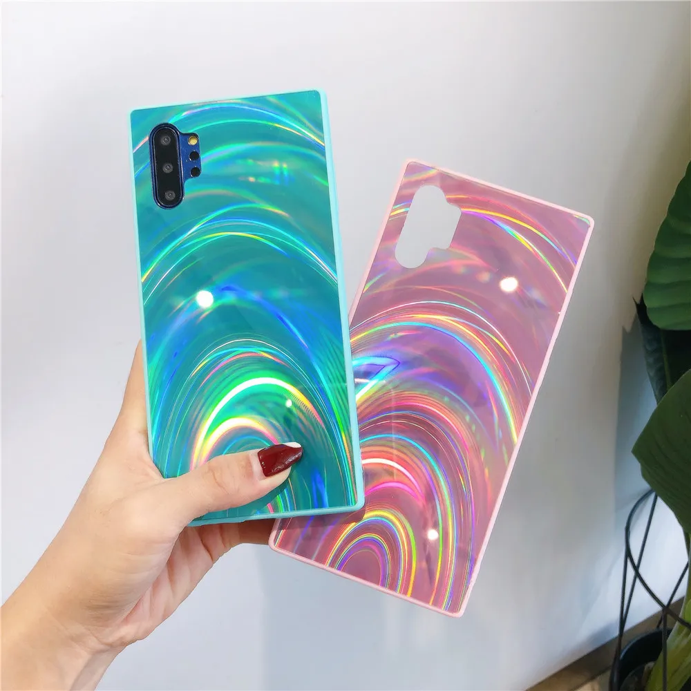 3D Laser Rainbow Aesthetic Phone Case Design for Samsung Galaxy S21 S20 S10 S8 S9 Note 20 Ultra 10 Plus Case Cover
