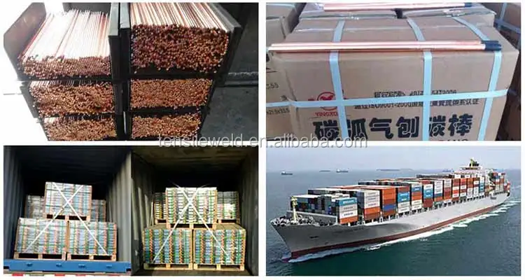 factory firect supply Arc Gouging Electrode 8x350 Copper Coated Carbon Rod for Welding Cut Rod