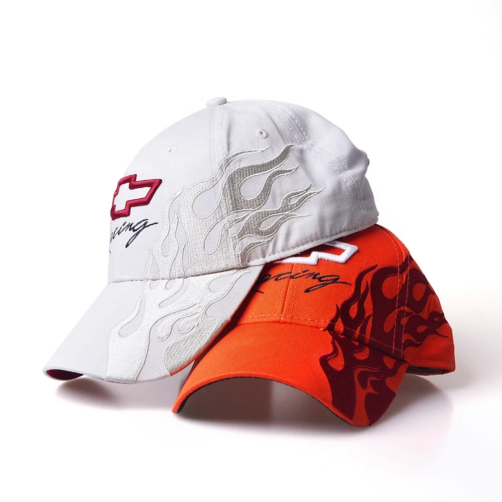 Racing Hats Sports Caps With Logo Wholesale Custom 6 Panel Curved Visor Embroidery Baseball Cap Custom Color 6-panel Hat ODM OEM