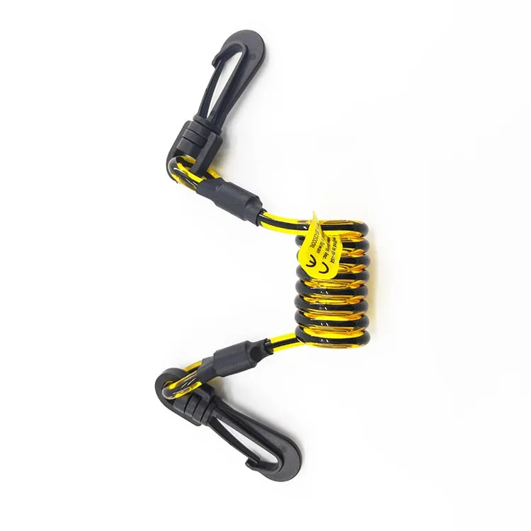 
Colorful Outdoor Sports Stainless Steel Spring Coiled Lanyard with Twist Lock Carabiner 