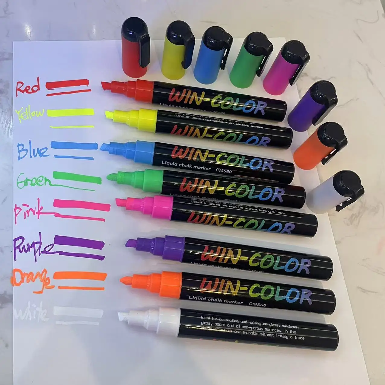 2025  new Liquid chalk marker 6mm tip CM-560 6mm  glass wall marker pen for mirrow/glass/white&black board chalk