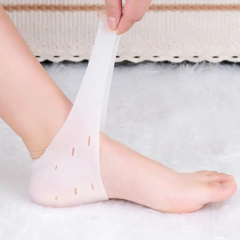 Gel Silicone Heel Protector Heel Cups Spurs Cracked Plantar Fasciitis Gel Heel Pads Sleeve Socks Feet Care Skin Repair Cushion