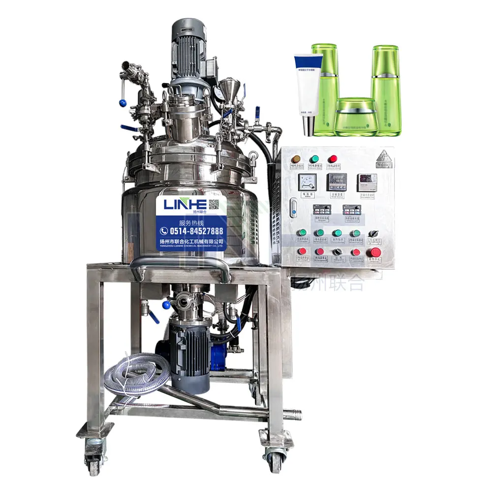 50l high speed mixer Vacuum Emulsifier Emulsion Homogenizer Mixer Machinery Cosmetic Toothpaste Vacuum Emulsifying Mixer