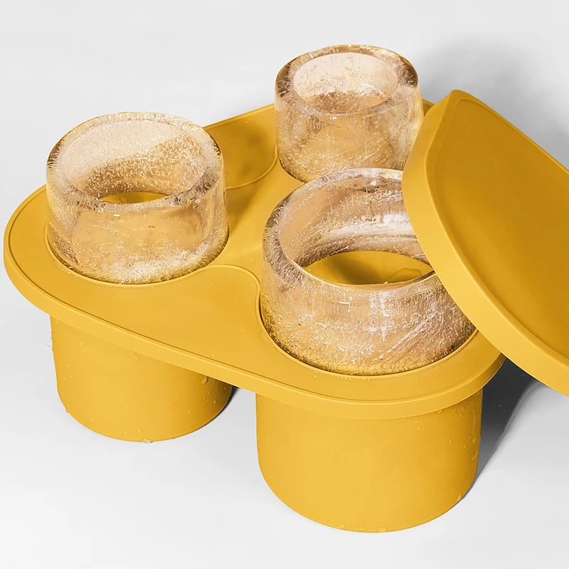 Easy Release Ice Cube Trays Silicone Moulds 3 Ice Maker Mold Silicone Ice Cube Tray With Lid