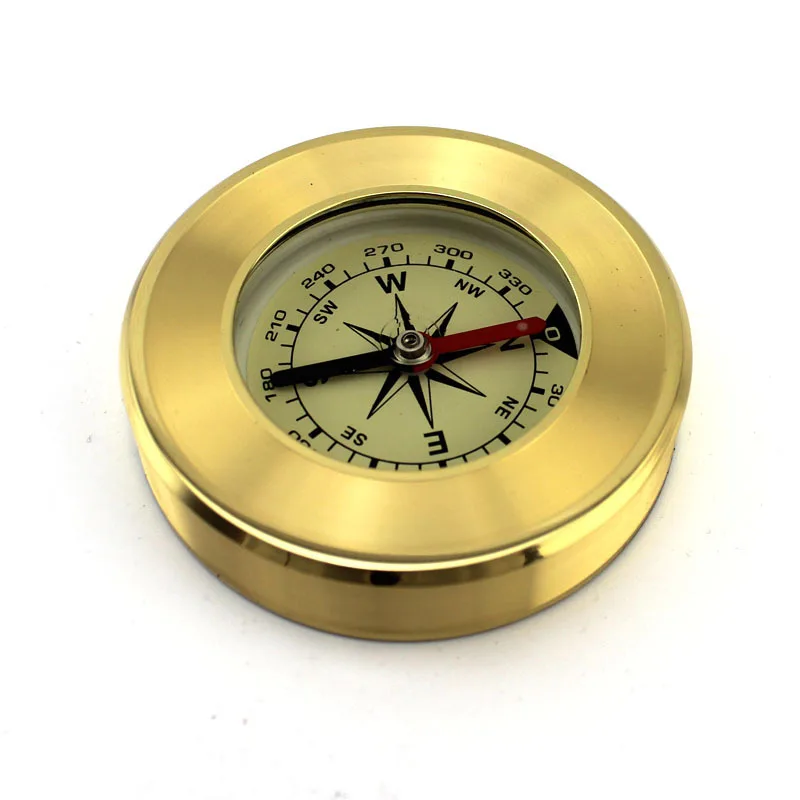 Custom Logo Antiques Mahogany Wooden Gift Box Brass Compass