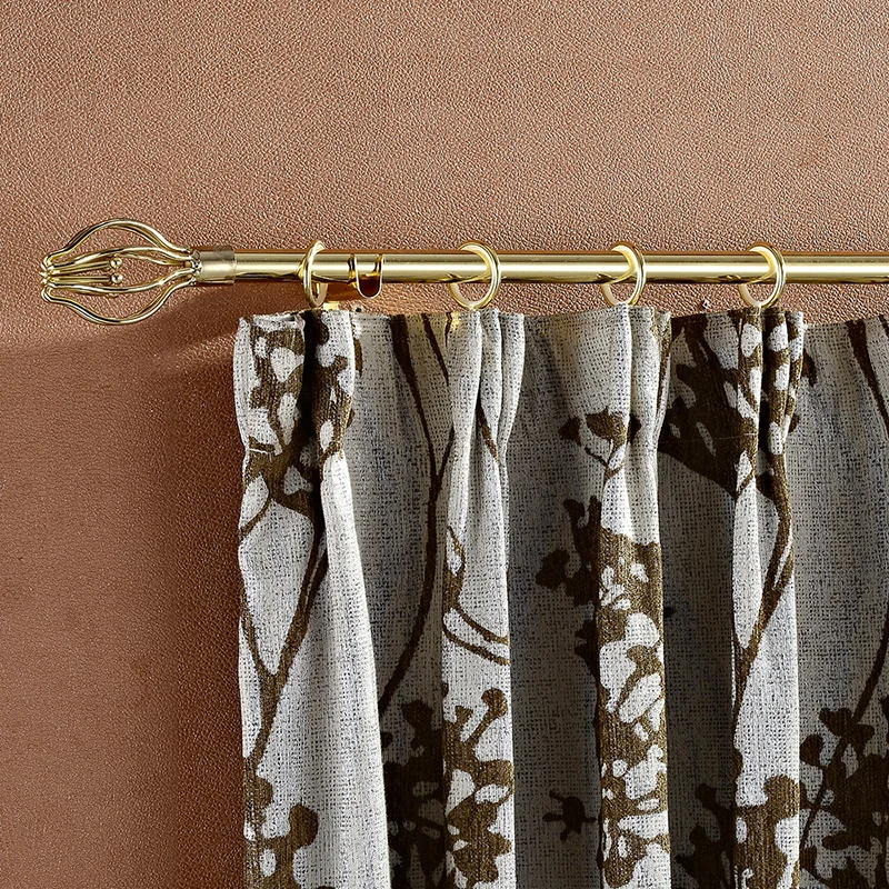 latest 400 cm brass plating round 25mm iron metal curtain rod pipes for windows