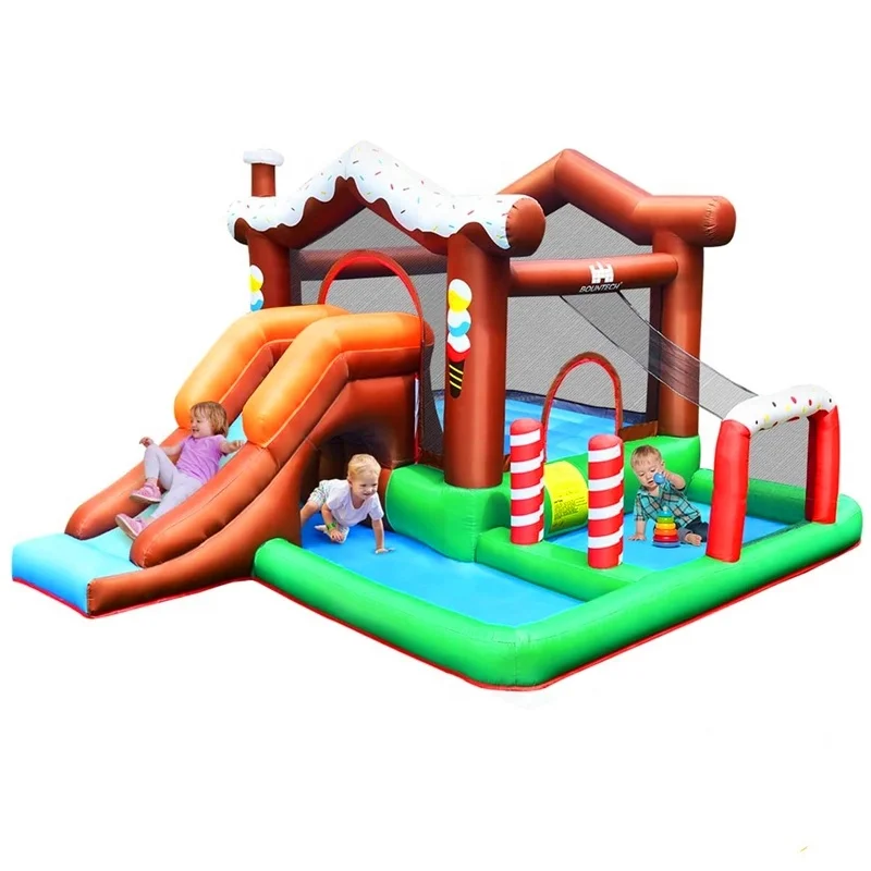 Wholesale Nylon Fabric Inflatable little bee  jumping Bouncy House  , Inflatable Small bouncer  with Slide  For Children