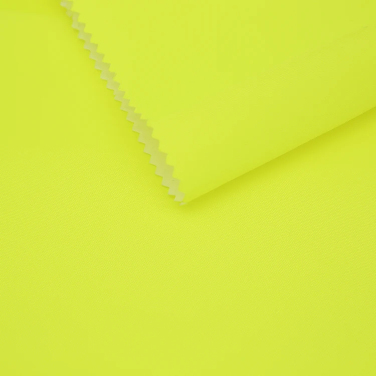 Fluorescent yellow orange 300D 100 polyester waterproof PU coated fabric