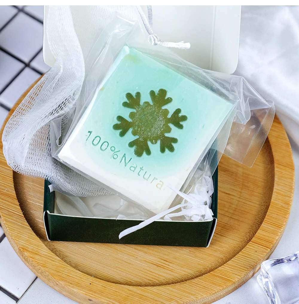 77g snowflake pattern christmas decoration gift skin brightening face wash soap