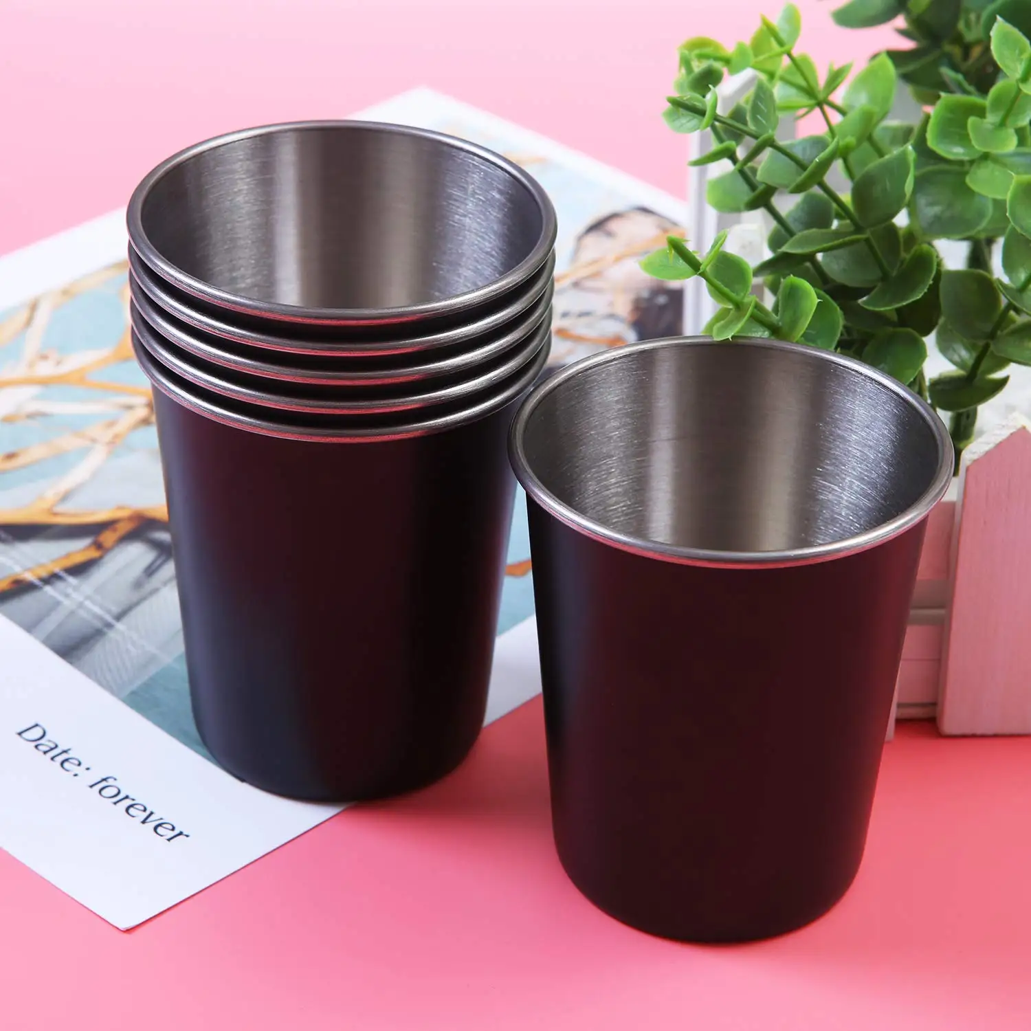 Wholesale Outdoor Custom Printed Coffee Mugs  Enamel Camping Drinking Tin Mug Promotional Beer Cup