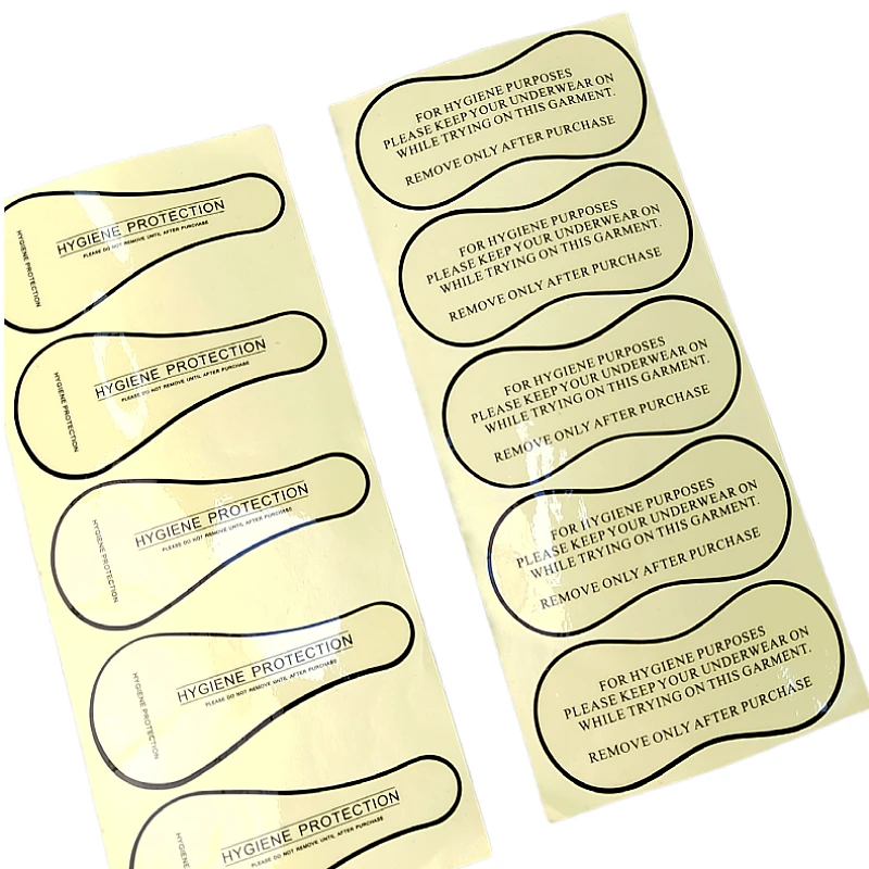 High Quality Cheap Custom Transparent Adhesive Protective Hygiene Liner Sticker Try On Swimwear