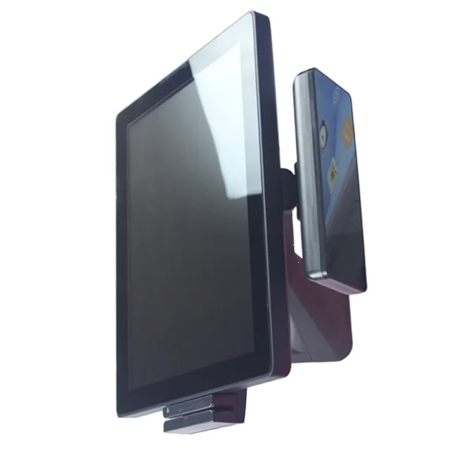 15/15.6 Inch Dual Screen Touch POS Cash Register Machine Aluminum Material Support WF BT Marketplace Restaurant Retail SDK
