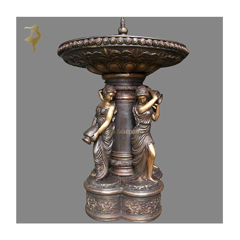 Best Price Garden Metal Copper Female Statues Fountain Bronze Water With Lady Statue for Sale