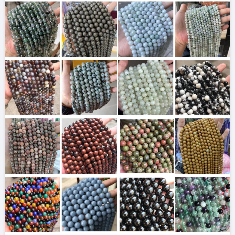 Natural Stone Beads Aquamarine Polished Round Smooth Gemstone  Loose Beads Crystal Energy Stone for Jewelry Making