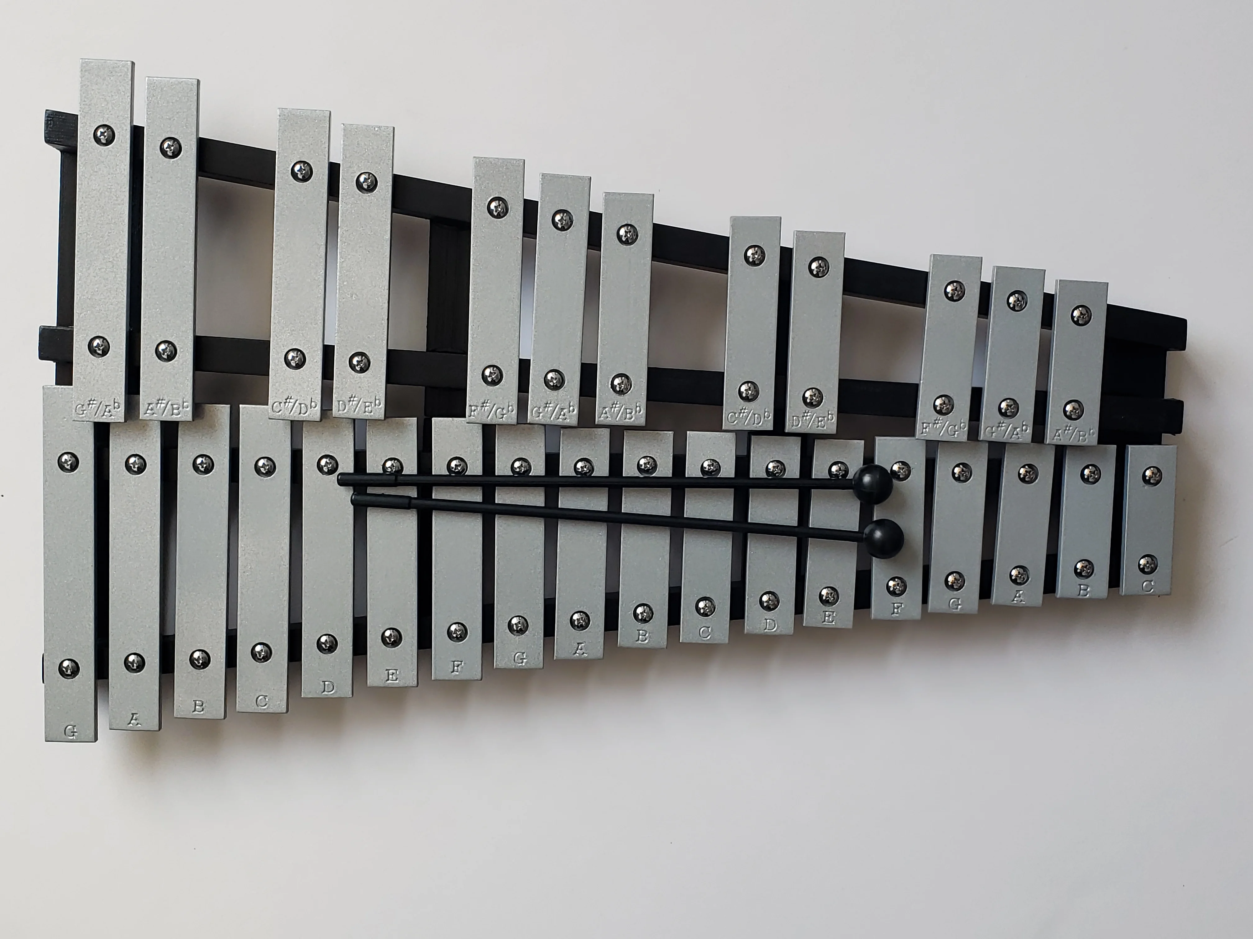 30 Notes Silver Foldable Xylophone Glockenspiel Metallophones For Sale