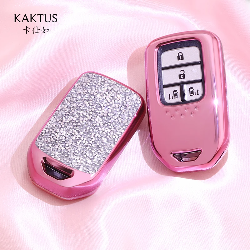 For Honda CRIDER JADE Accord Spirior CRV CIVIC Crosstour VEZEL XRV Car Key Case PC Diamond Crystalprotect Cover Car key shell