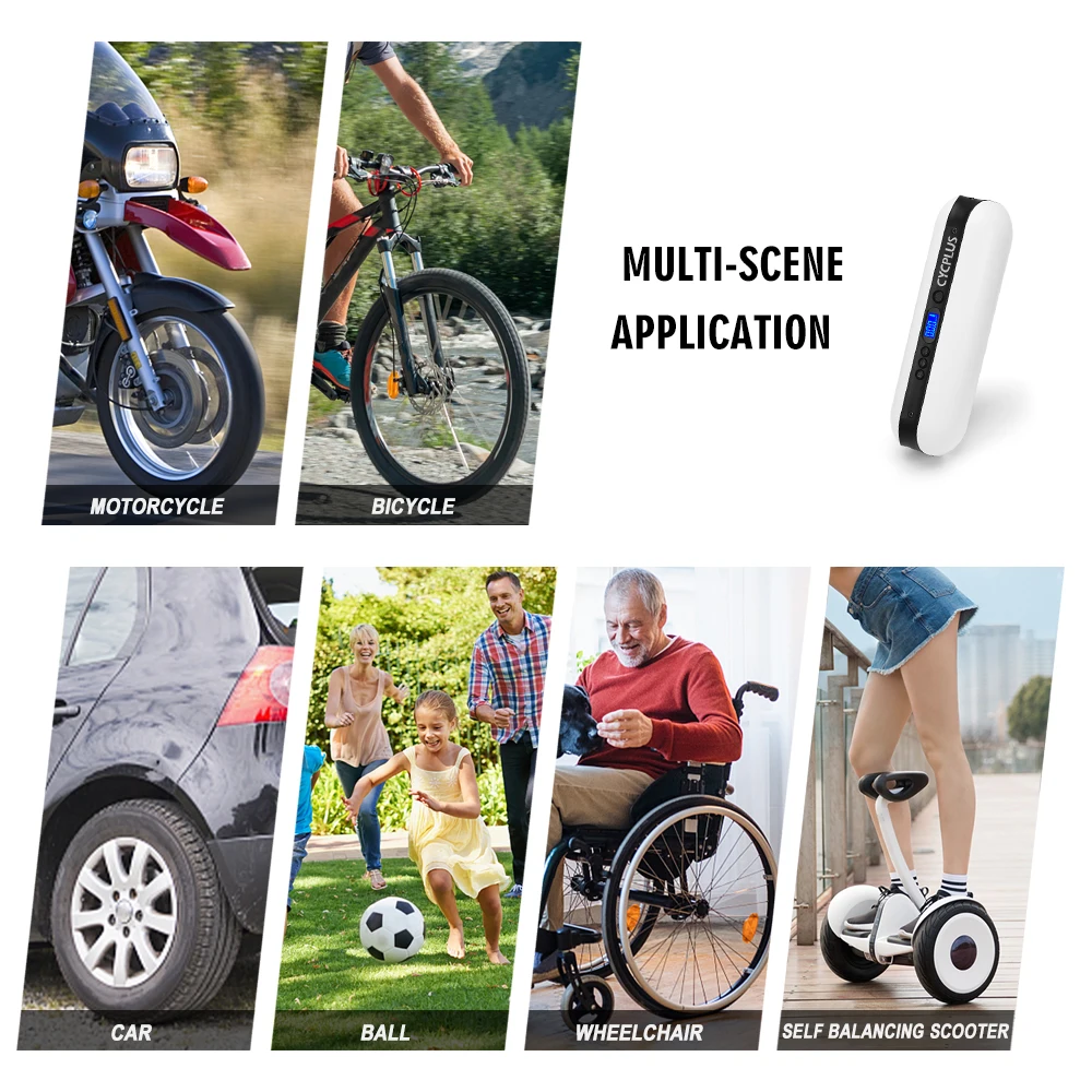 CYCPLUS 2083 Portable Bicycle Accessories Road Bike Accessories Electric Smart Bike Pump
