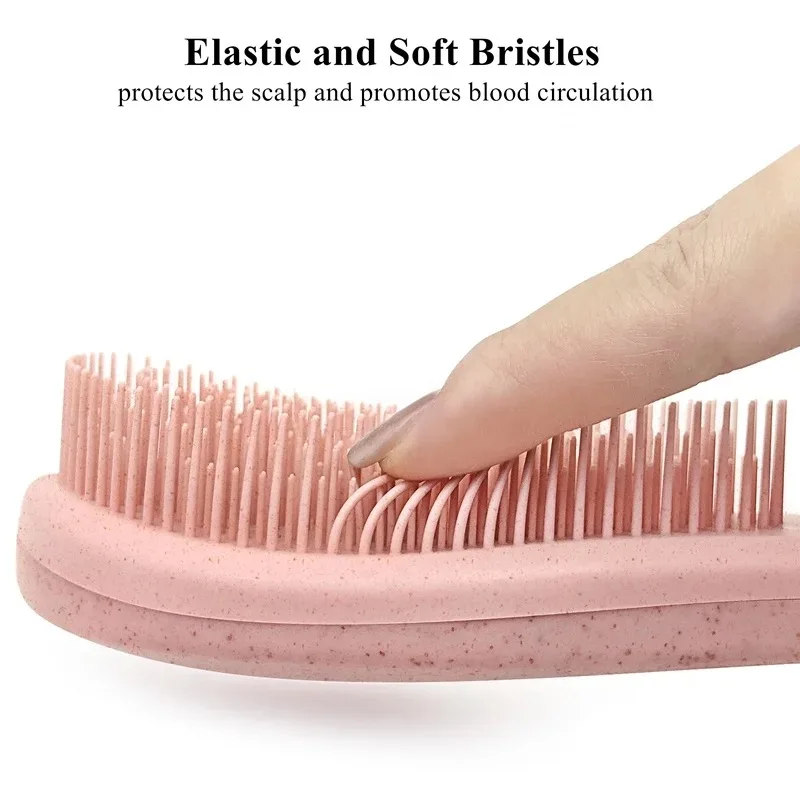 2 in 1 scalp massager brush Custom logo Silicon Hair Brush Wide Tooth Detangling Comb Scalp Massager Shampoo Brush