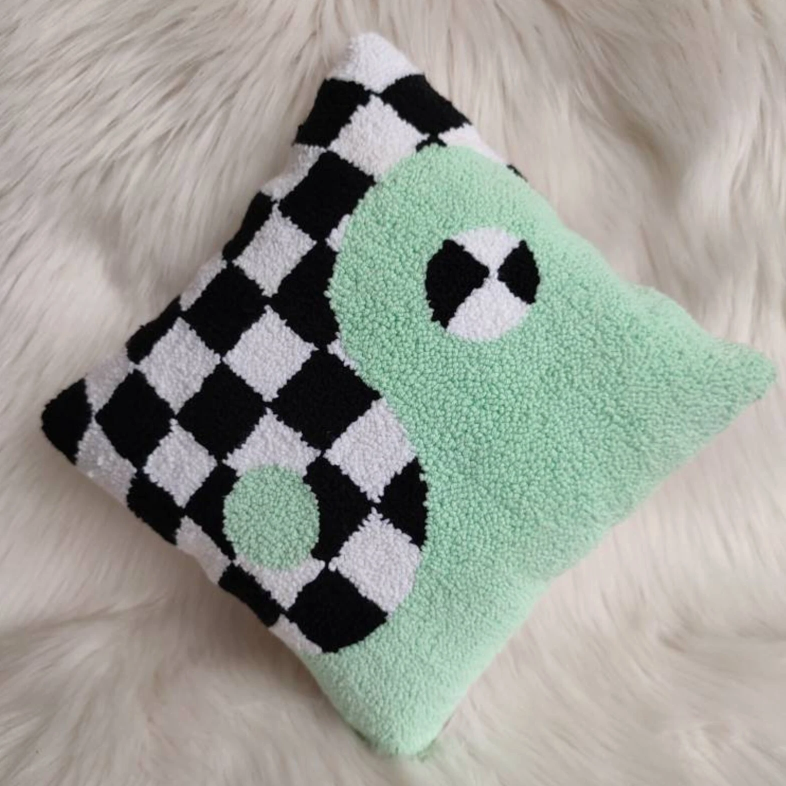 Customize Pattern Throw Pillows cushions Sofa Bed Decorative Punch Needle Handmade Pillowcase