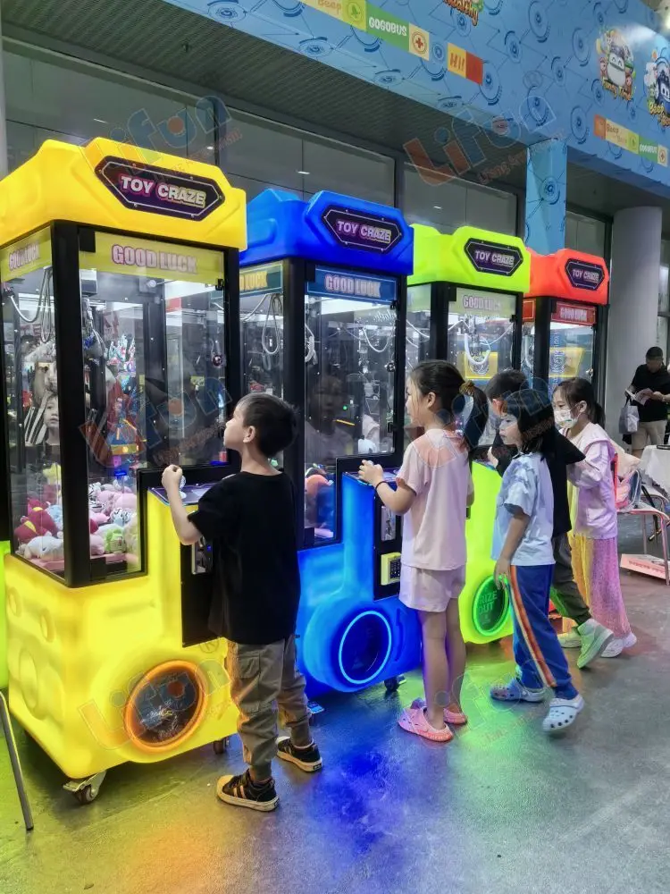 R02 LiFang Amusement Doll Catcher Arcade Vending Colorful Plush Toy Craze Claw Machine With Bill Acceptor And Card Reader Option