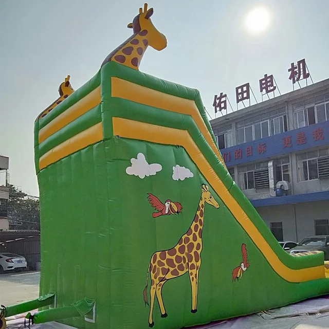 New style bounce house giraffe themed commercial inflatable slide for kids,outdoor bouncy castle slide for sale