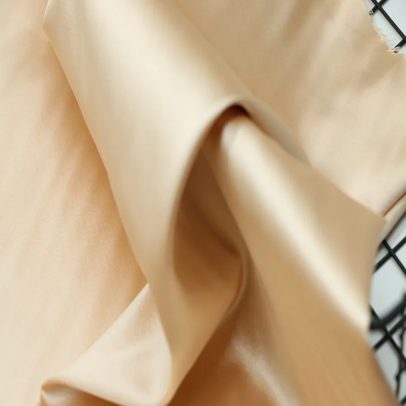 Heavy Weight Thick Glossy polyester bright shinny spandex satin fabric for evening dress