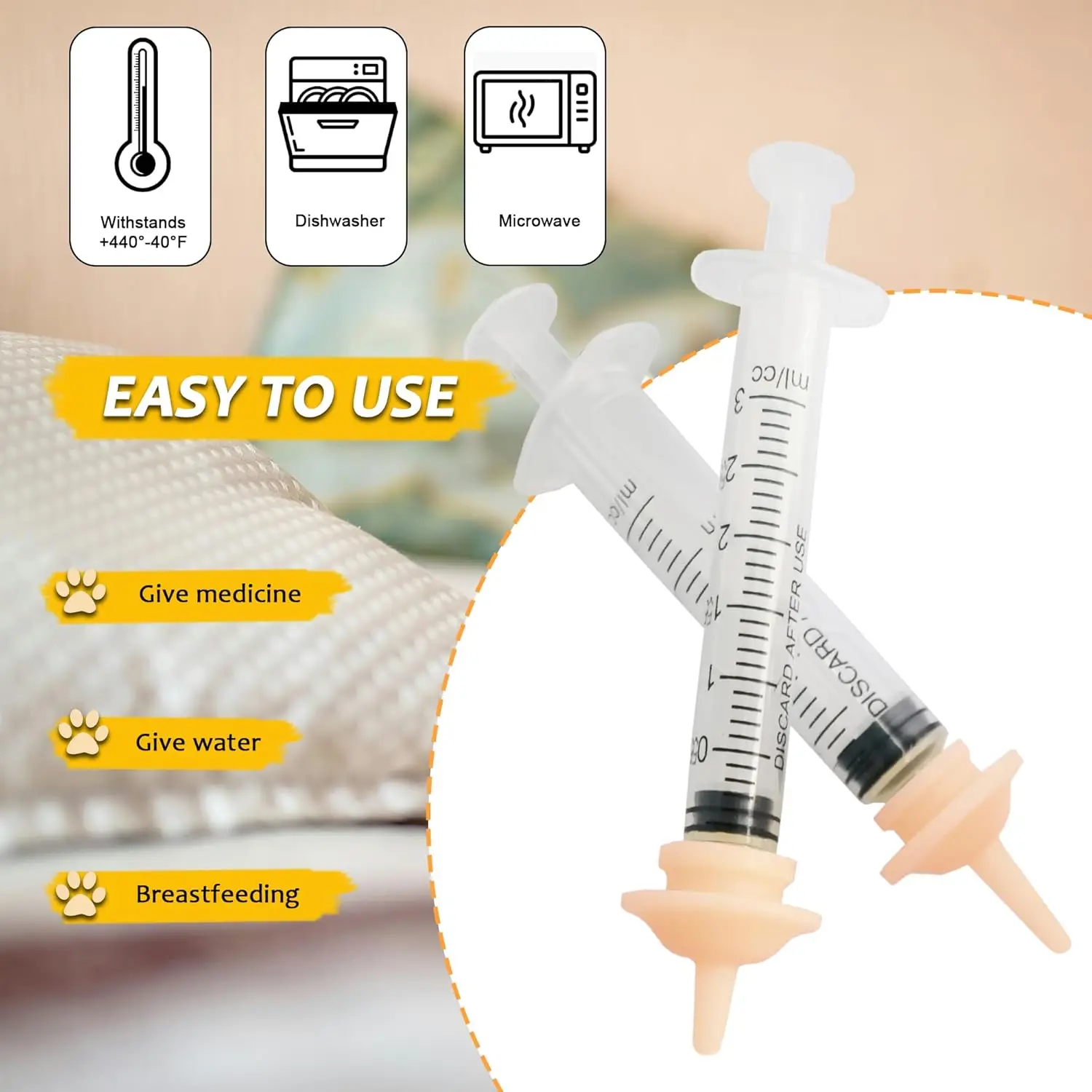 Pet Feeder Syringe Newborn Animal Feeder Syringe Pet Feeding Nursing Syringe Silicone Feeding Pacifier Pet Feeding Nipple