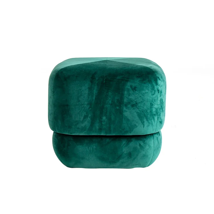 
46X46X40Cm Solid Wood Frame Ottoman Storage Stool Velvet Chair 