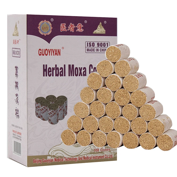 108 Cones 20:1 Moxa Tube Artemisia Mugwort Wormwood Cone Moxibustion Roll Handmade Moxa Column for Sale