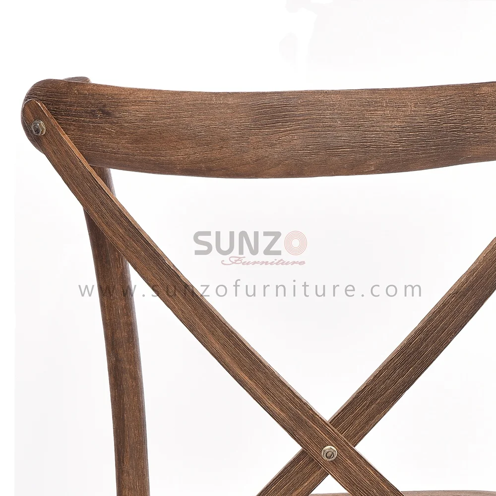 Bistro Restaurant Wood Cross Back Bar Chair Wedding Hotel Furniture X Chair