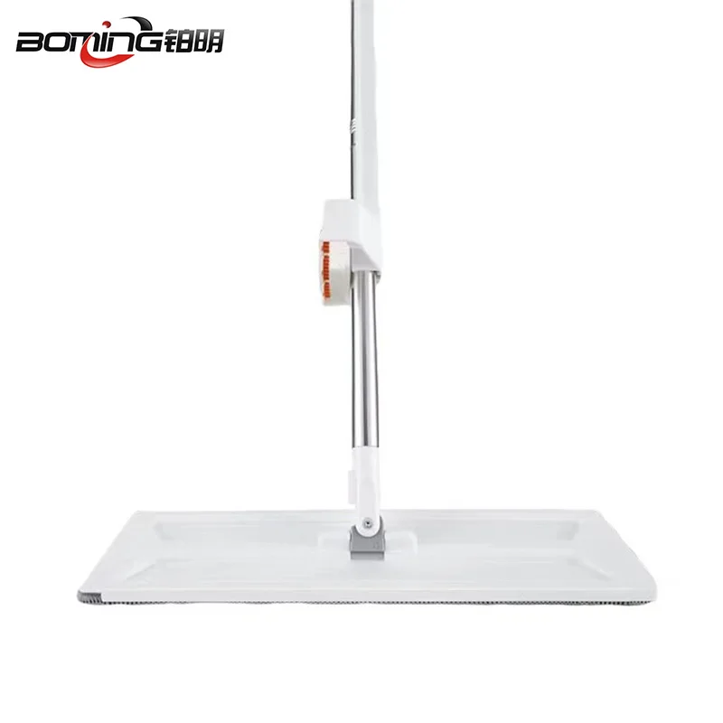 Handheld self cleaning lazy flat round mop wet and dry mop with wiper and stainless steel rod FOB price
