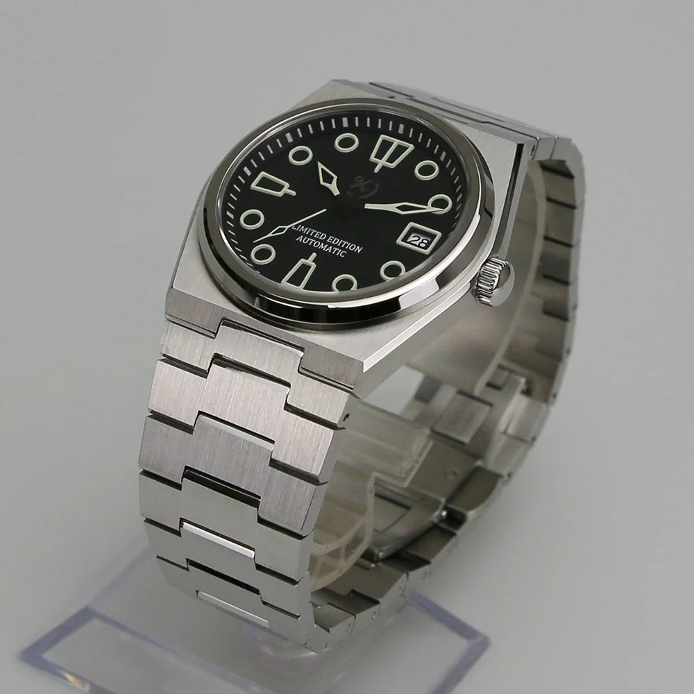 2024 New 40mm 316L Stainless Steel Fit  NH35 NH36 Movement With Flat Sapphire  Glass Bracelet  Men Watch Case
