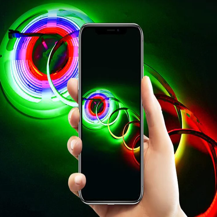 Chasing Google home Alexa APP music voice control individually addressable 720 LEDs 24VDC  RGB COB LED strips for Christmas