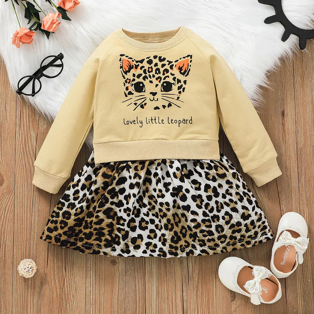 Leopard Dress Baby Dress Girls Toddler Girl Clothing New Arrival A Line Dress Cute Child Clothes