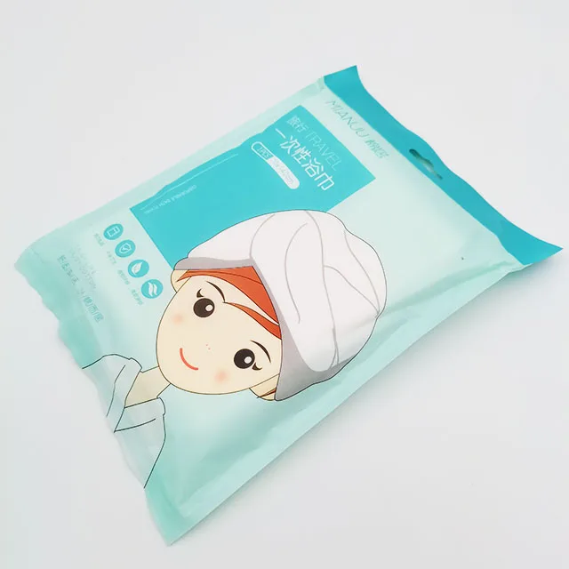 Private Label Portable Biodegradable Disposable Bath Shower Towel 40*70cm 140*70cm Square Adults Travel Hotel Outdoor Bathroom