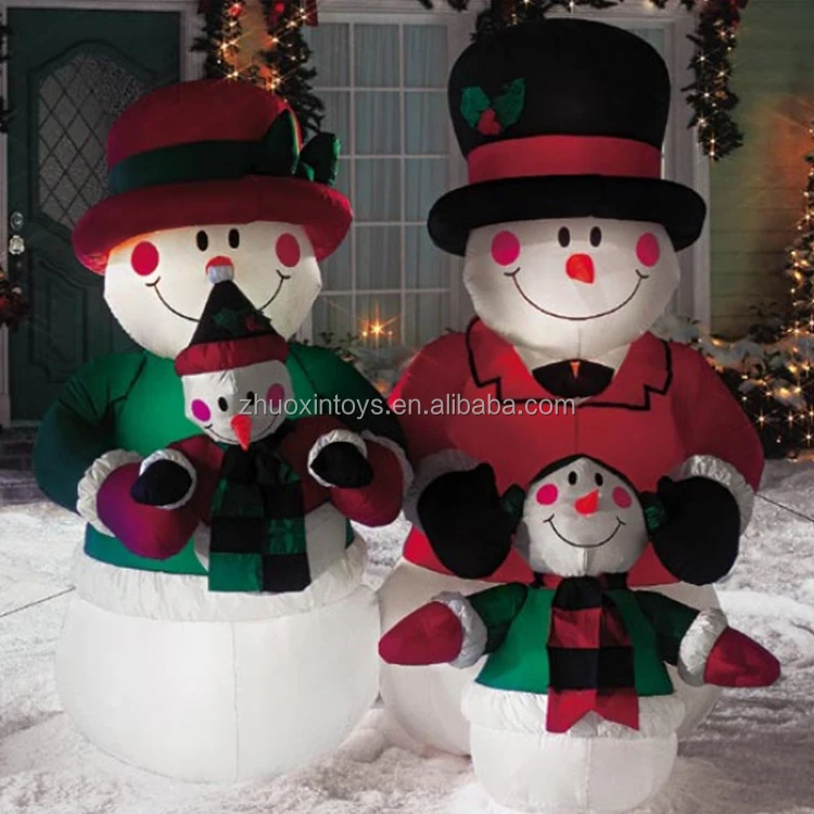 Cute Giant Christmas Inflatable Snowman Family Holiday Lawn Decorations