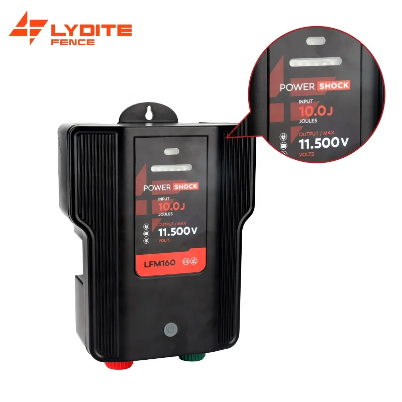 AC 110-240V Compatibility 7 Joules Solar Power Controller for 180km Electric Fence Energizer with remote controller LFM160RF
